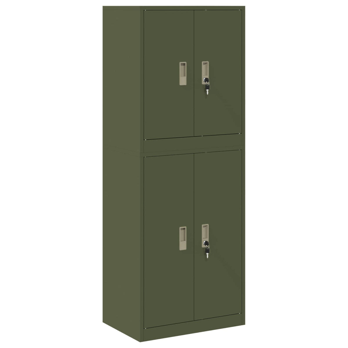 Storage Cabinet 2 pcs Olive Green 60 x 40 x 160 cm Steel