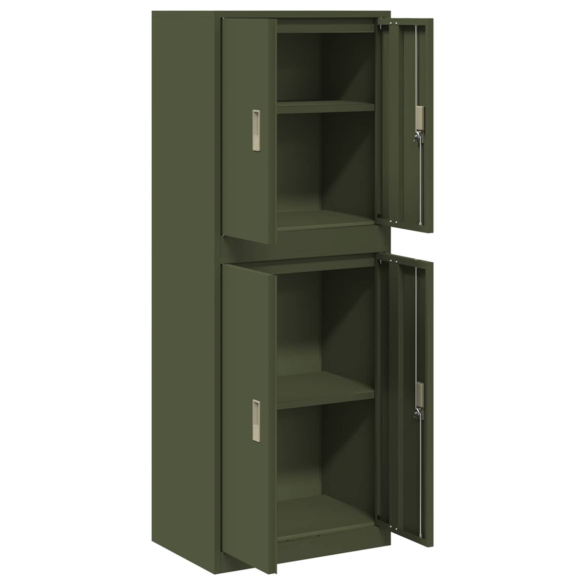 Storage Cabinet 2 pcs Olive Green 60 x 40 x 160 cm Steel