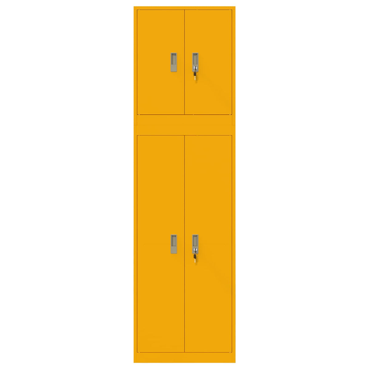 Storage Cabinet 2 pcs Mustard Yellow 60 x 40 x 210 cm Steel