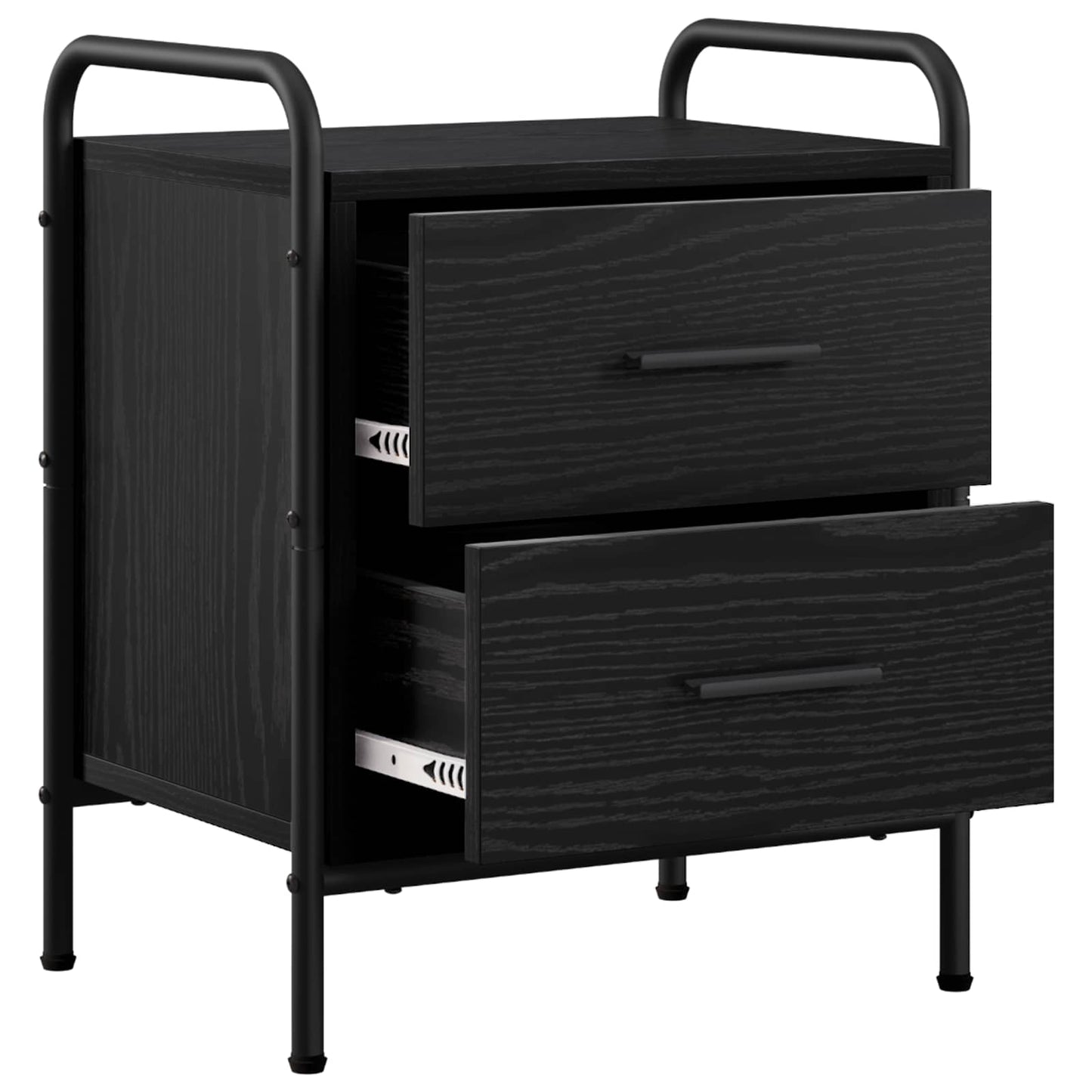 Bedside Cabinet Black Oak 40 x 30 x 50 cm Engineered Wood