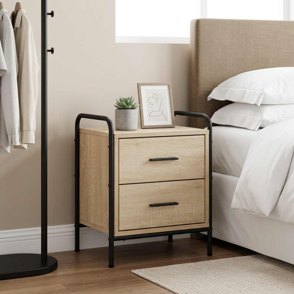 Bedside Cabinet Sonoma Oak 40 x 30 x 50 cm Engineered Wood