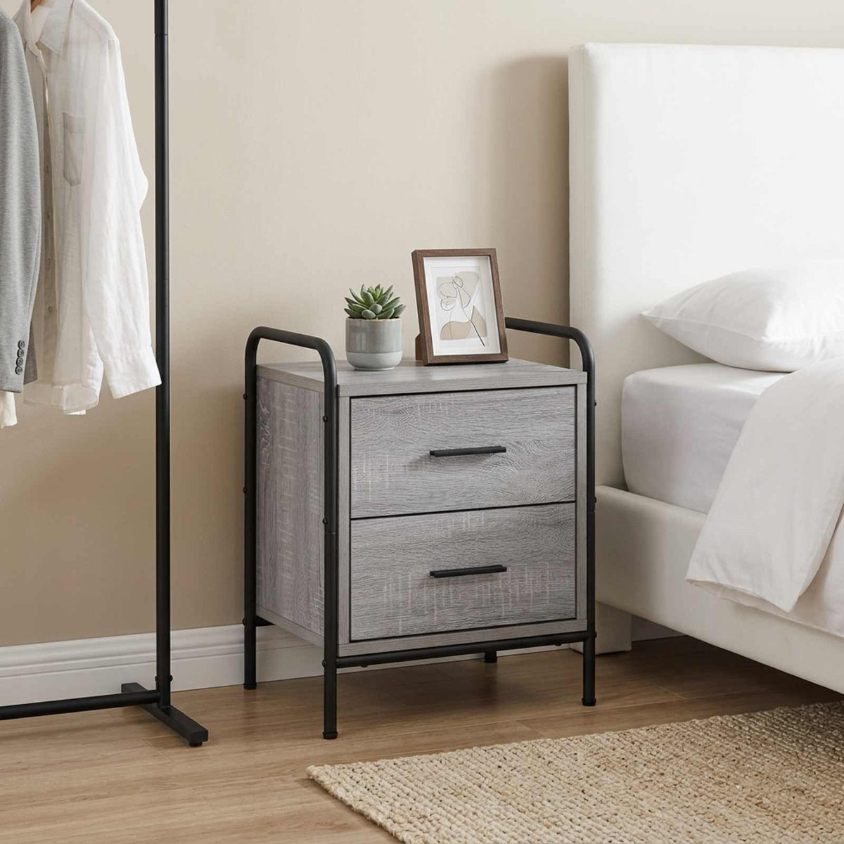 Bedside Cabinet Grey Sonoma 40 x 30 x 50 cm Engineered Wood