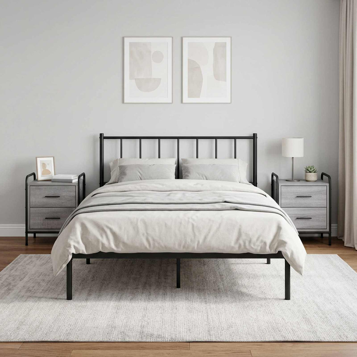 Bedside Cabinet 2 pcs Grey Sonoma 40 x 30 x 50 cm
