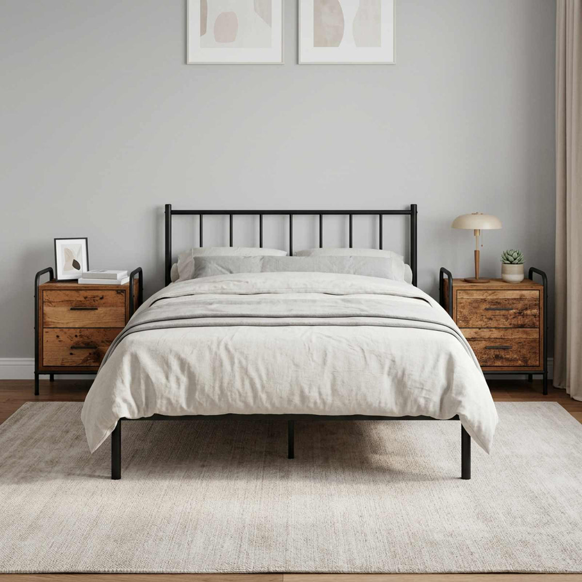 Bedside Cabinet 2 pcs Old Wood 40 x 30 x 50 cm Engineered Wood