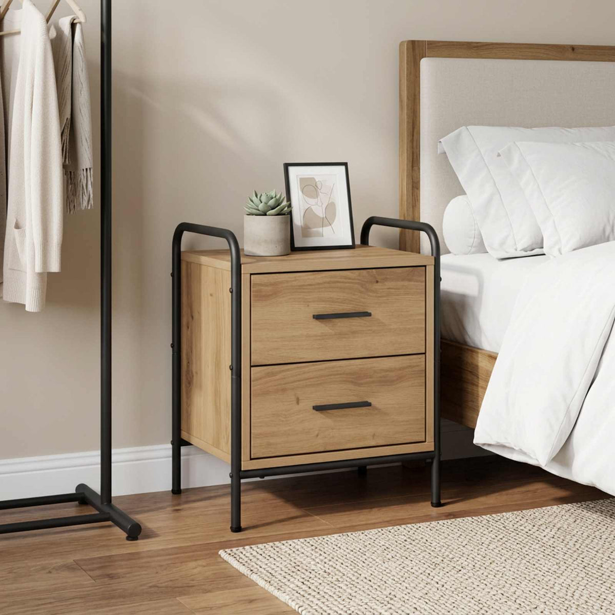 Bedside Cabinet Artisan Oak 40 x 30 x 50 cm Engineered Wood