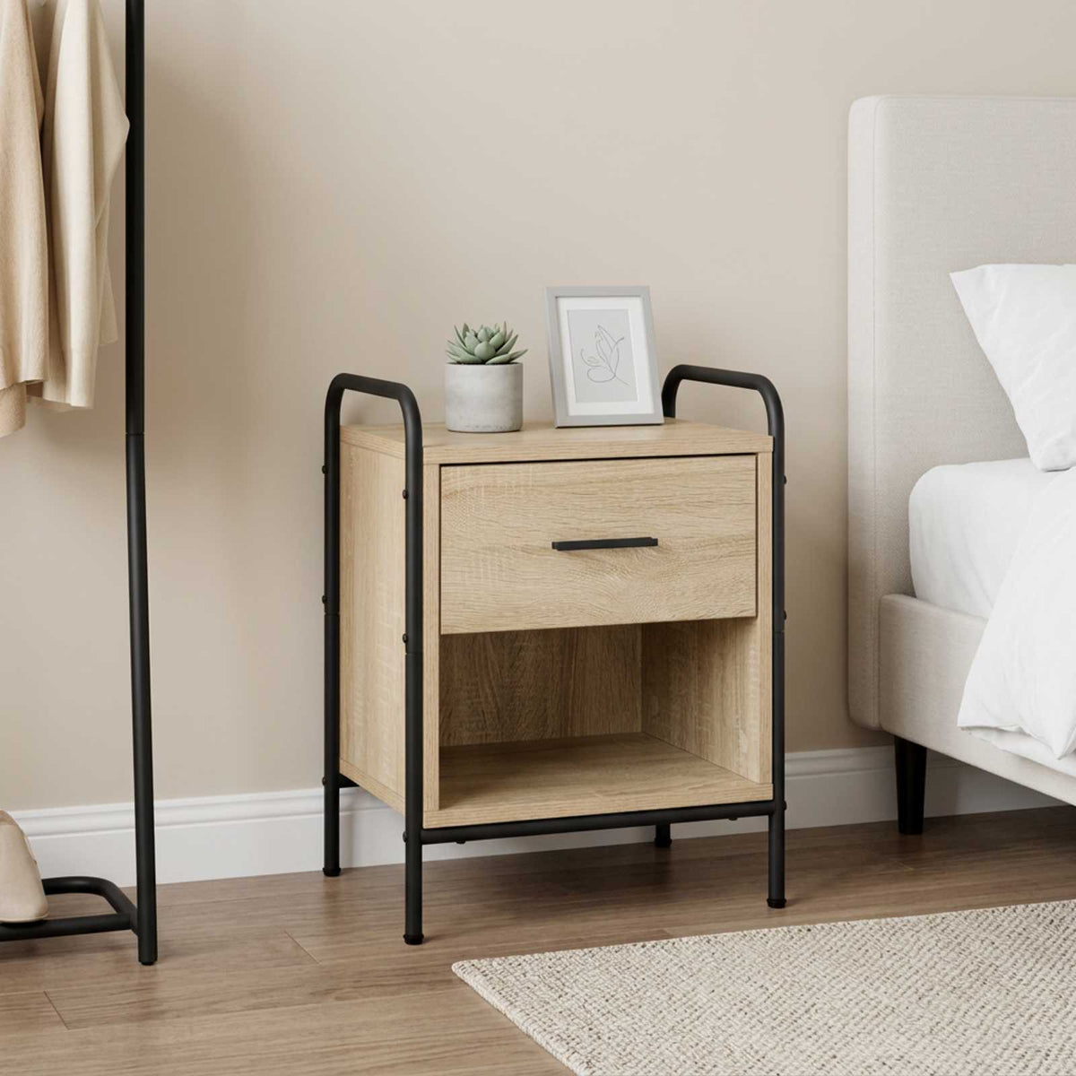 Bedside Cabinet Sonoma Oak 40 x 30 x 50 cm Engineered Wood