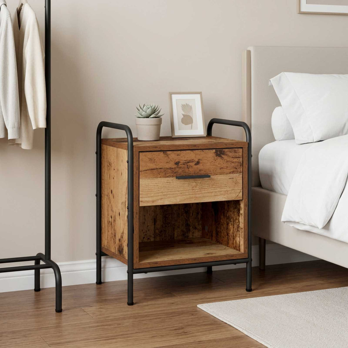 Bedside Cabinet Old Wood 40 x 30 x 50 cm Engineered Wood