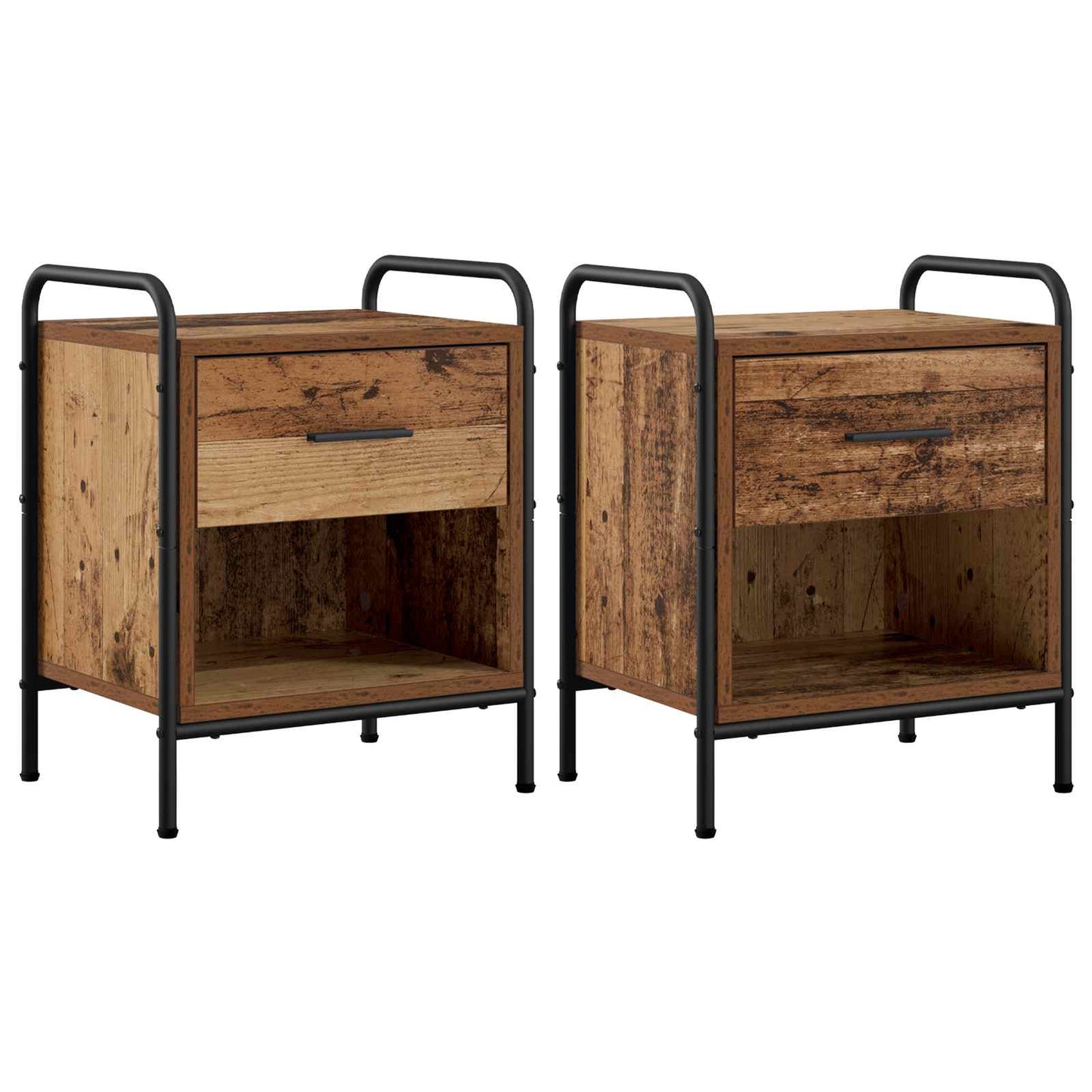 Bedside Cabinet 2 pcs Old Wood 40 x 30 x 50 cm Engineered Wood
