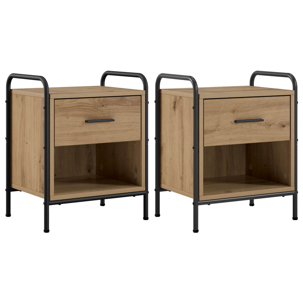 Bedside Cabinet 2 pcs Artisan Oak 40 x 30 x 50 cm
