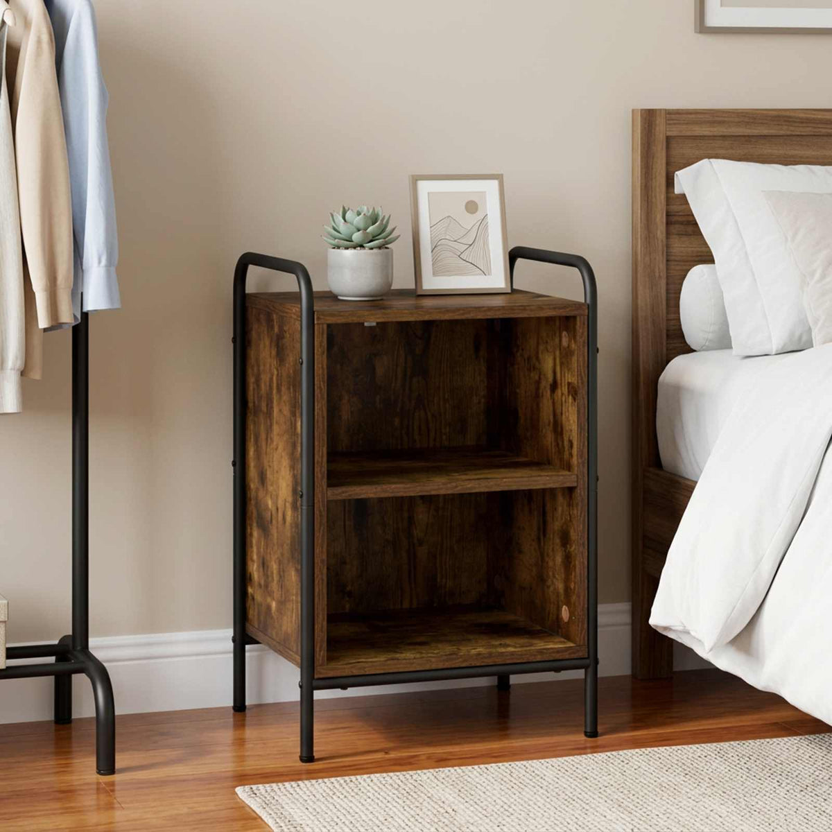 Bedside Cabinet Smoked Oak 40 x 30 x 60 cm Engineered Wood