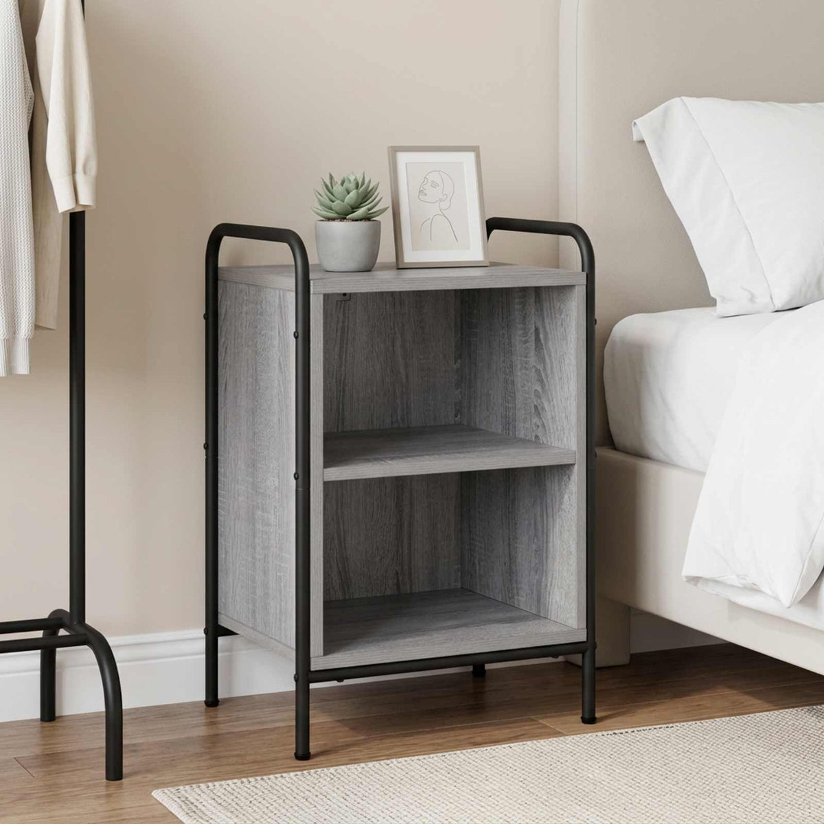 Bedside Cabinet Grey Sonoma 40 x 30 x 60 cm Engineered Wood