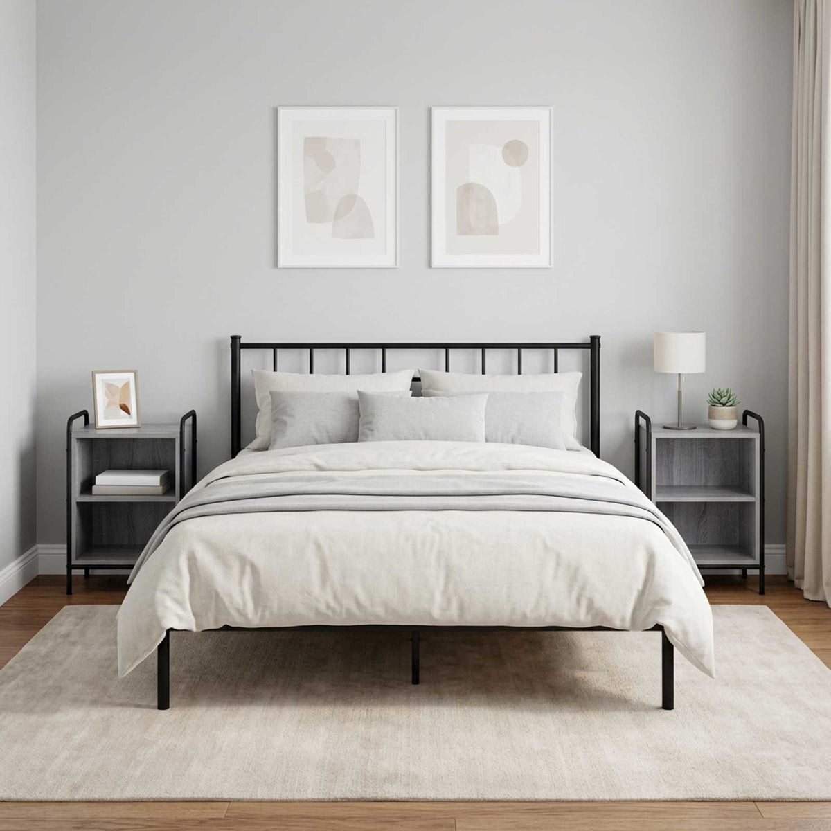 Bedside Cabinet 2 pcs Grey Sonoma 40 x 30 x 60 cm