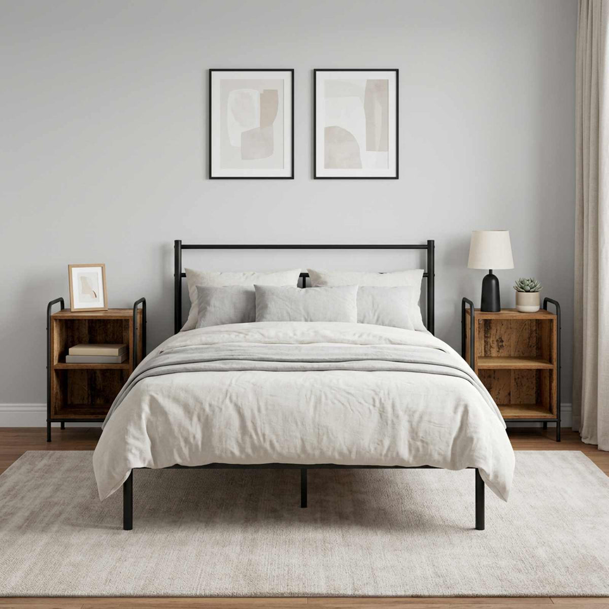 Bedside Cabinet 2 pcs Old Wood 40 x 30 x 60 cm Engineered Wood
