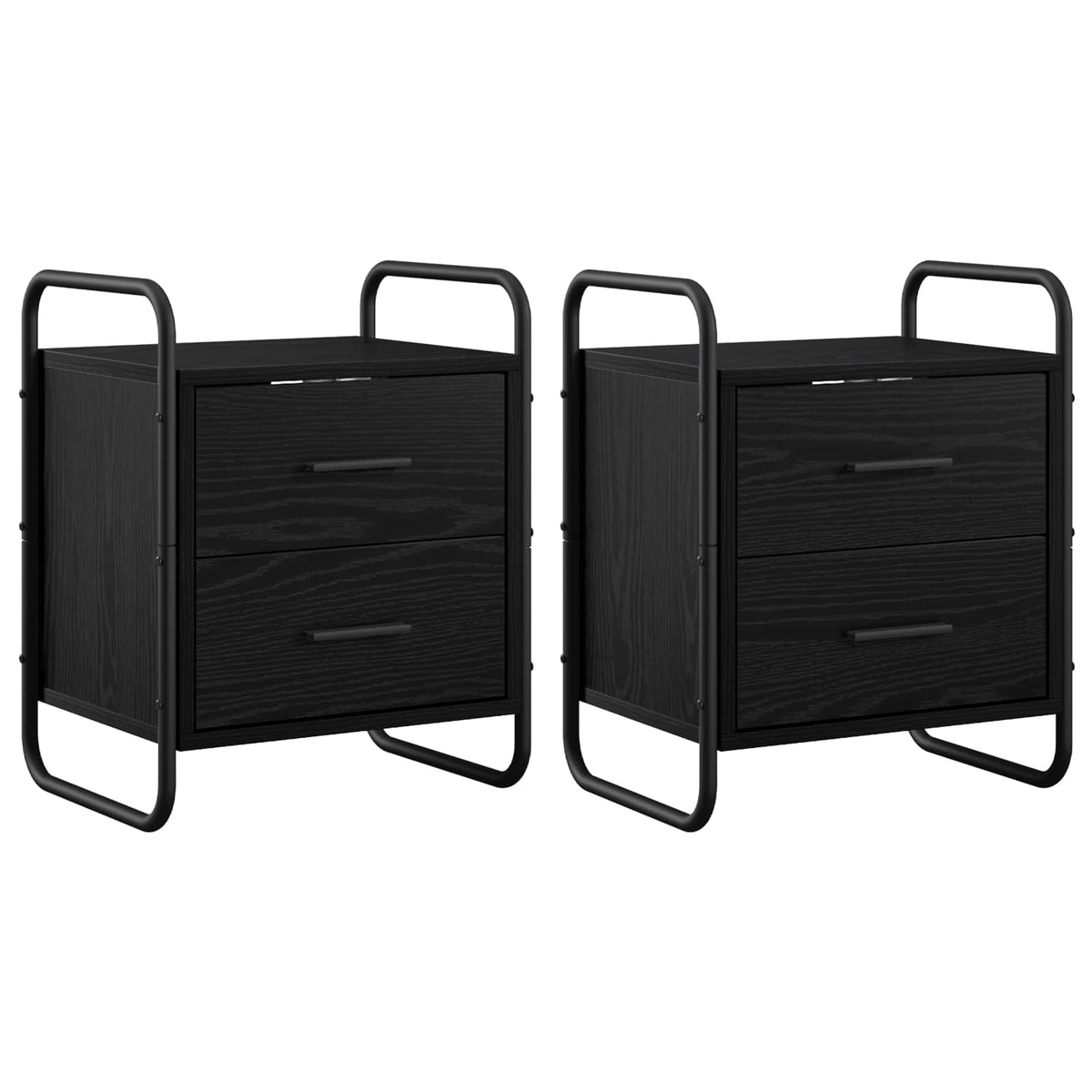 Hanging Bedside Cabinet 2 pcs Black Oak 40 x 30 x 50 cm