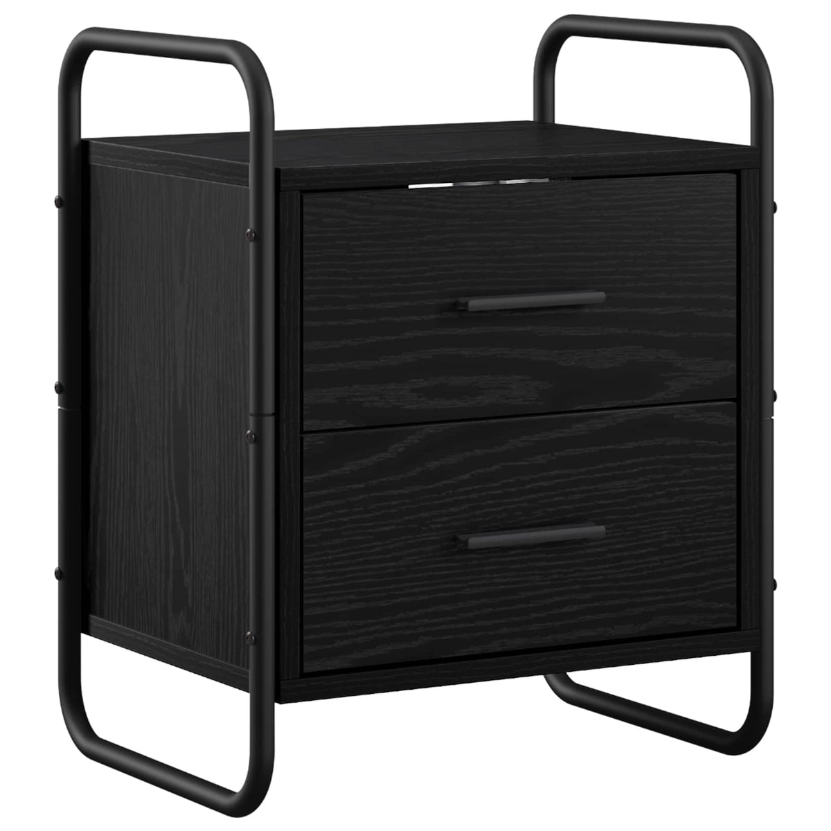 Hanging Bedside Cabinet 2 pcs Black Oak 40 x 30 x 50 cm