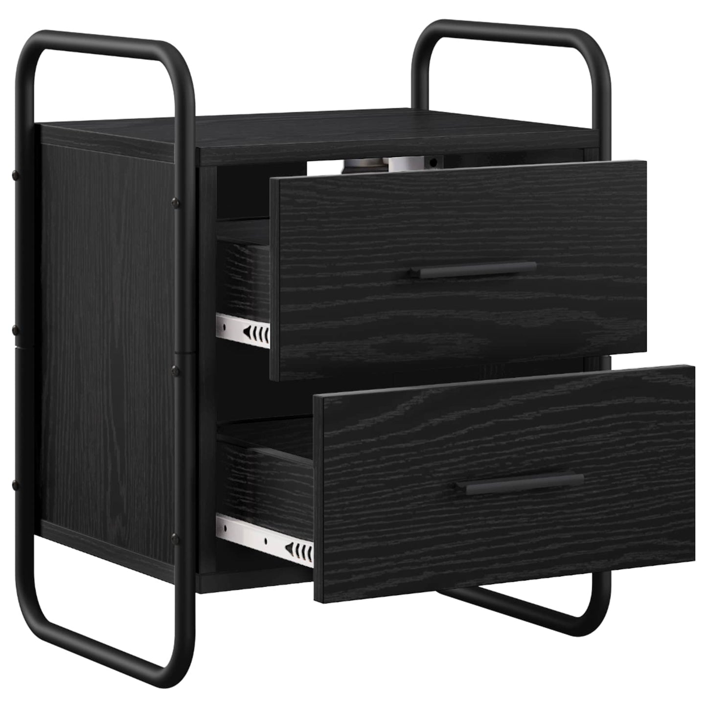 Hanging Bedside Cabinet 2 pcs Black Oak 40 x 30 x 50 cm