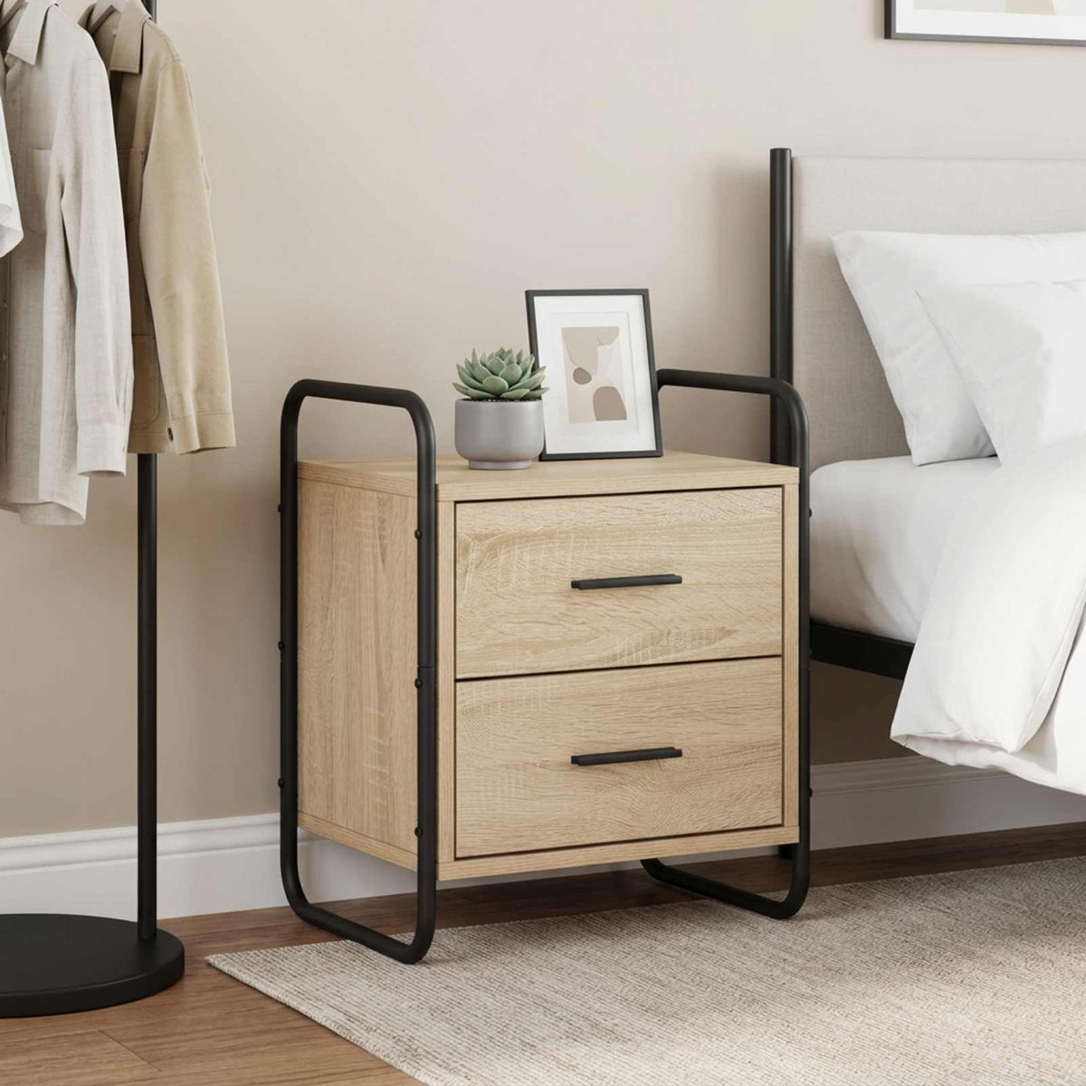 Hanging Bedside Cabinet Sonoma Oak 40 x 30 x 50 cm