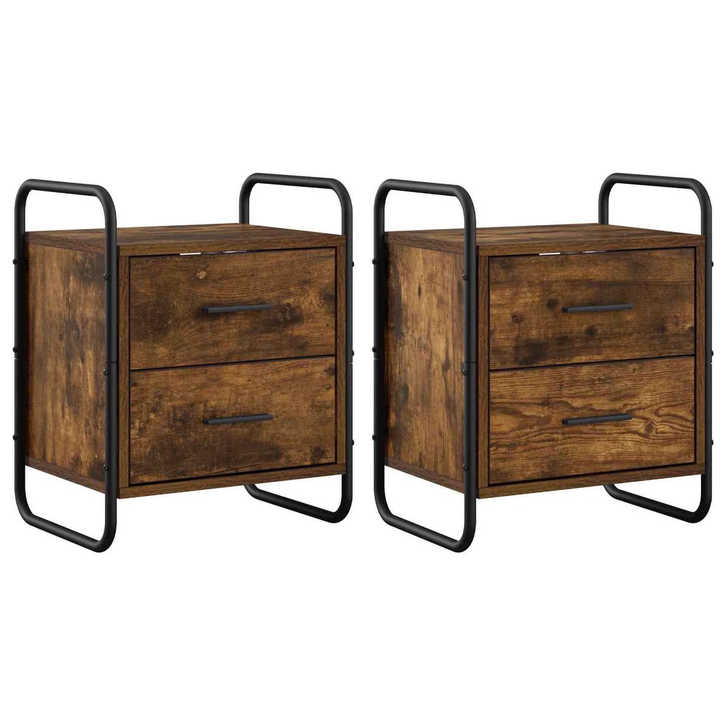 Hanging Bedside Cabinet 2 pcs Smoked Oak 40 x 30 x 50 cm