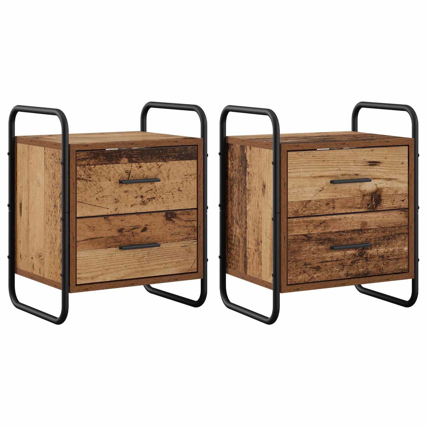 Hanging Bedside Cabinet 2 pcs Old Wood 40 x 30 x 50 cm