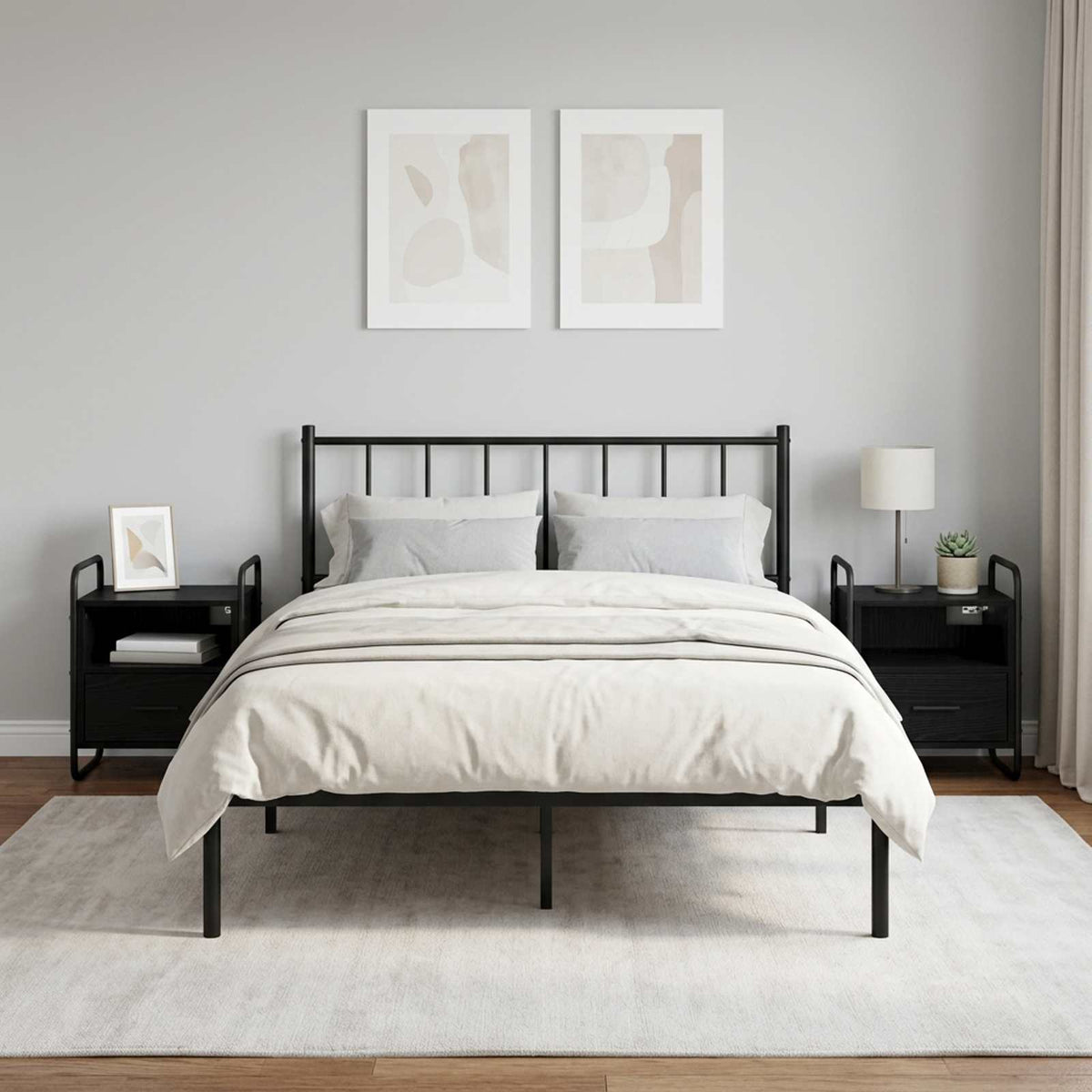 Hanging Bedside Cabinet 2 pcs Black Oak 40 x 30 x 50 cm