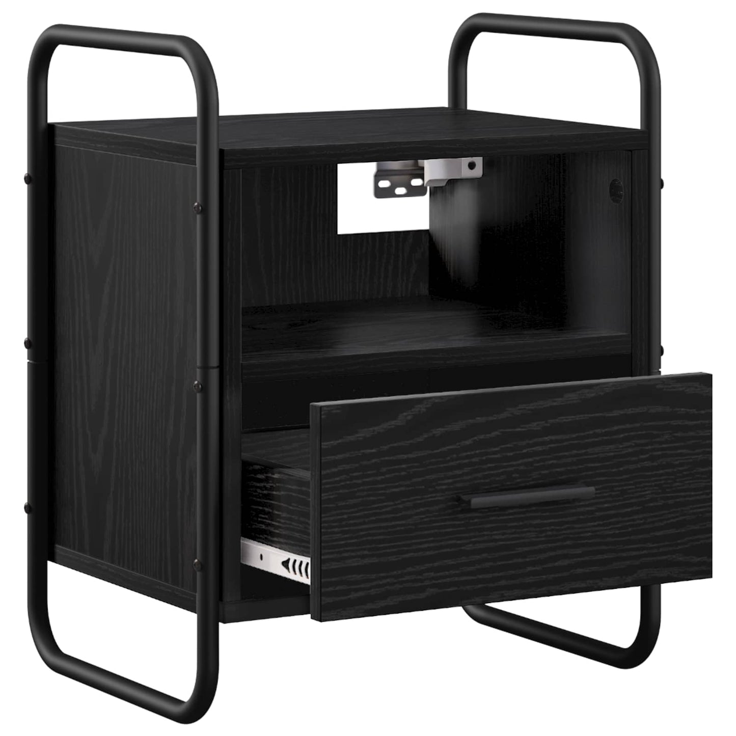 Hanging Bedside Cabinet 2 pcs Black Oak 40 x 30 x 50 cm