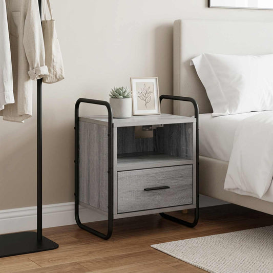 Hanging Bedside Cabinet Grey Sonoma 40 x 30 x 50 cm