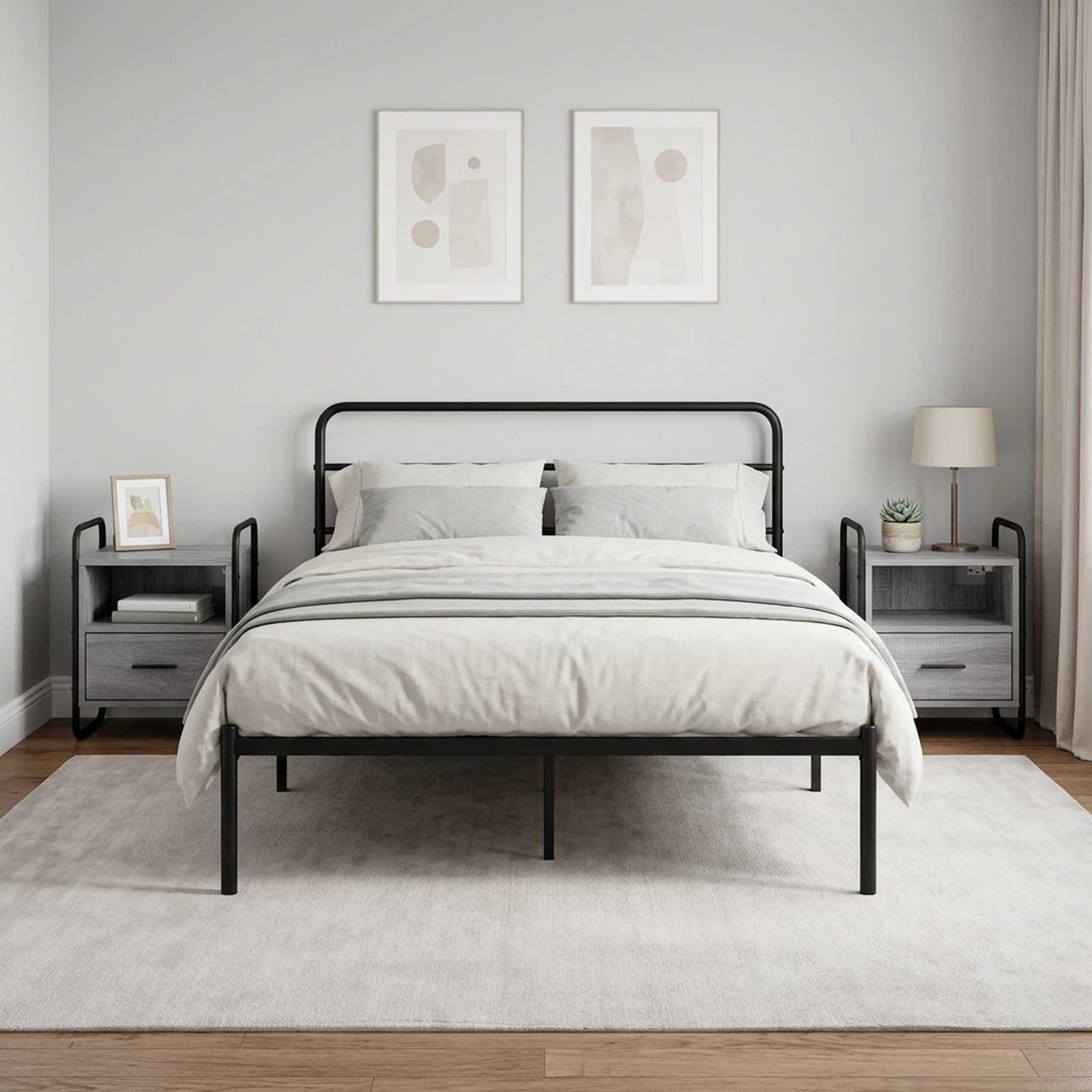 Hanging Bedside Cabinet 2 pcs Grey Sonoma 40 x 30 x 50 cm