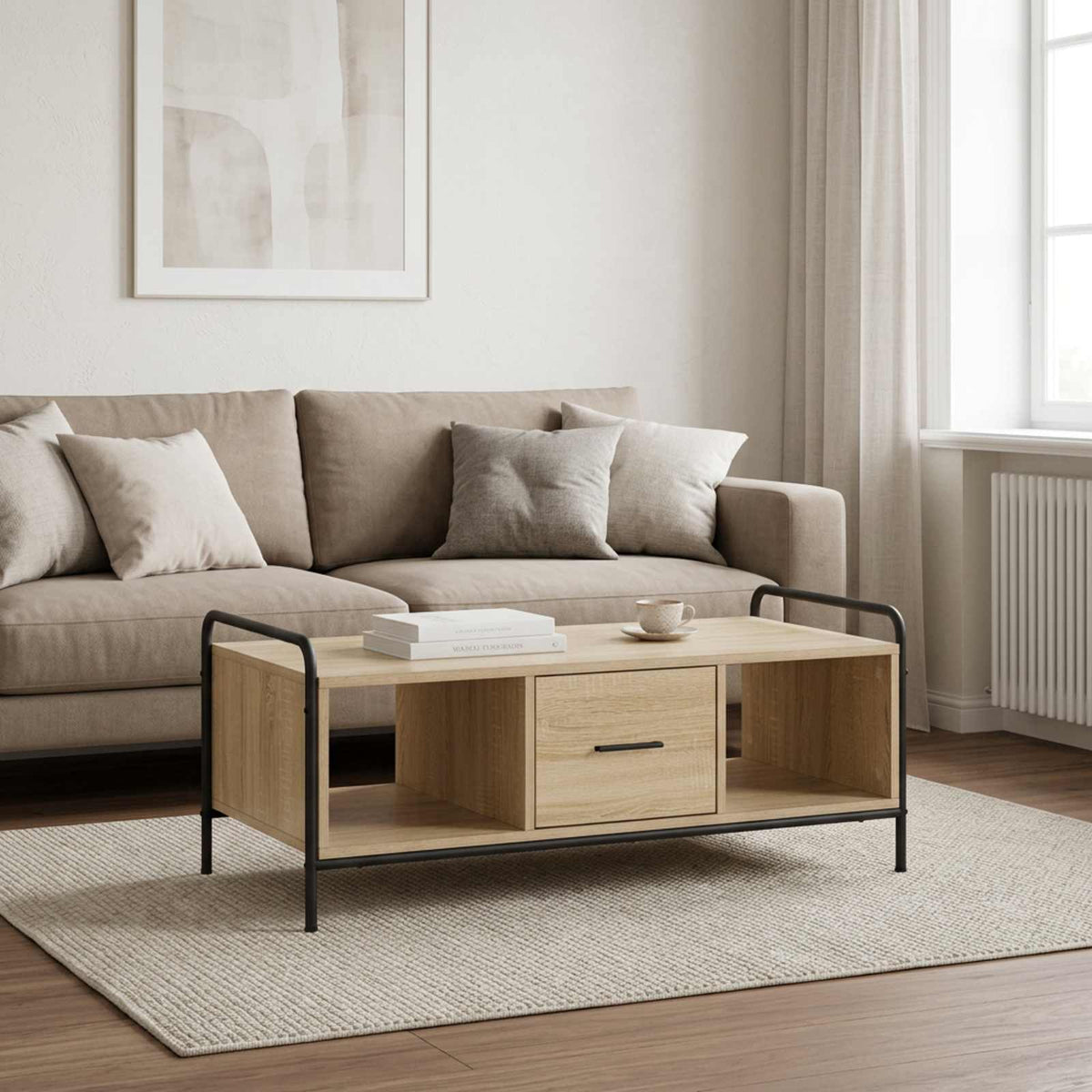 Coffee Table Sonoma Oak 99.5 x 49 x 41 cm Engineered Wood