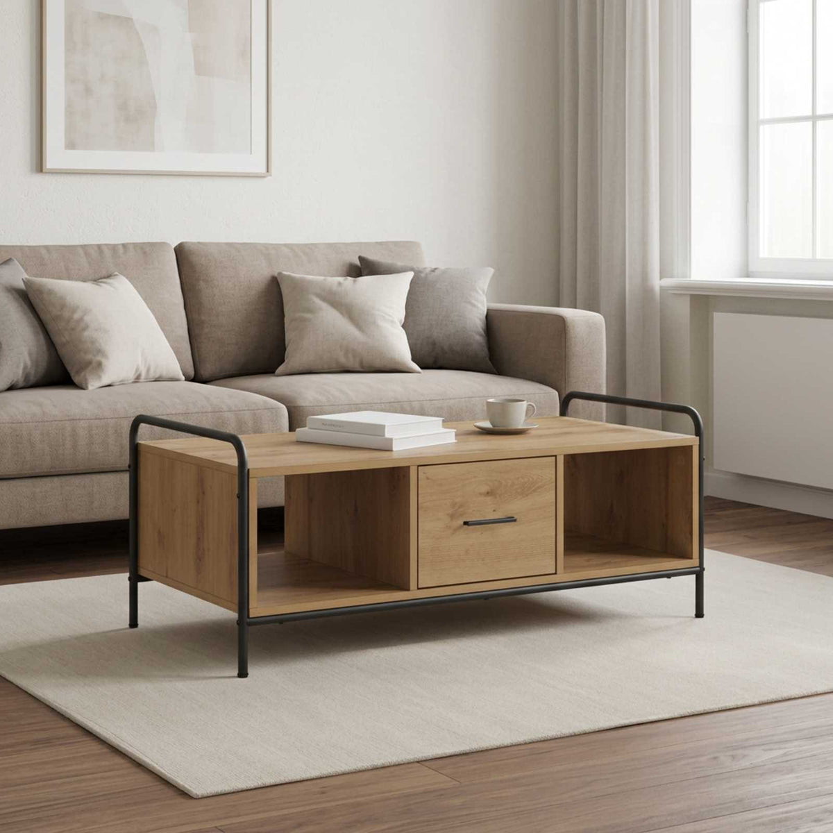 Coffee Table Artisan Oak 99.5 x 49 x 41 cm Engineered Wood