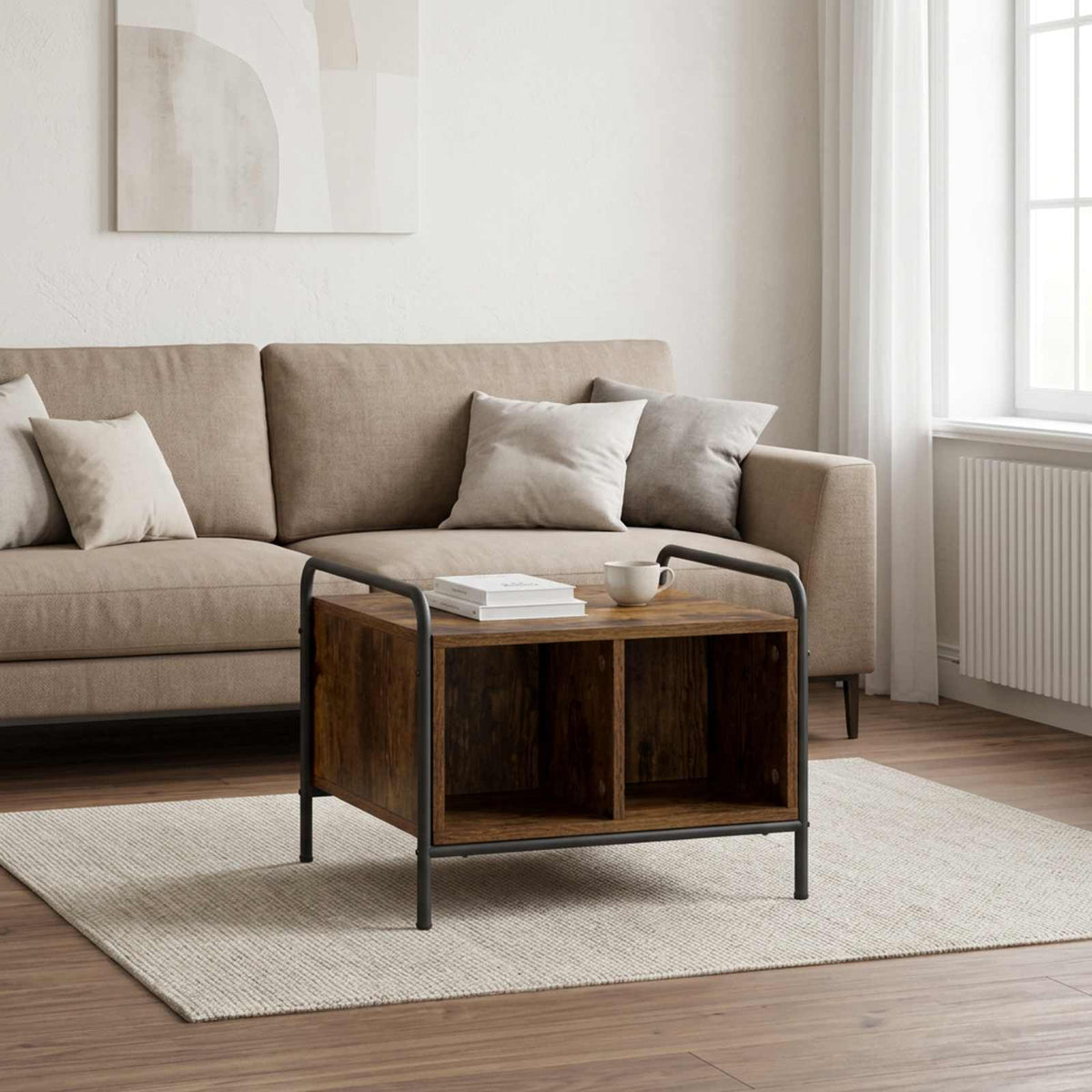 Coffee Table Smoked Oak 50 x 49 x 41 cm Engineered Wood
