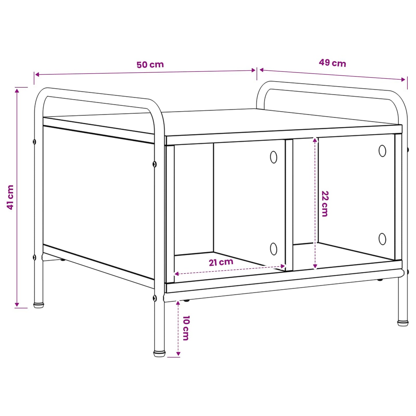 Coffee Table Grey Sonoma 50 x 49 x 41 cm Engineered Wood