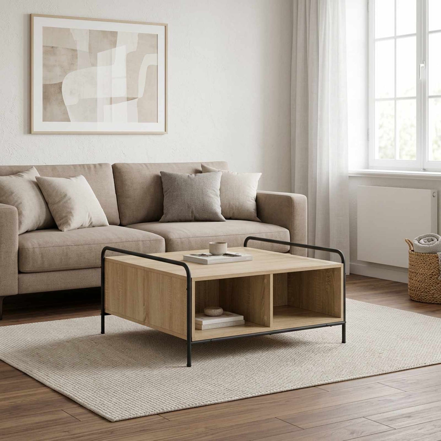 Coffee Table Sonoma Oak 80 x 80 x 41 cm Engineered Wood