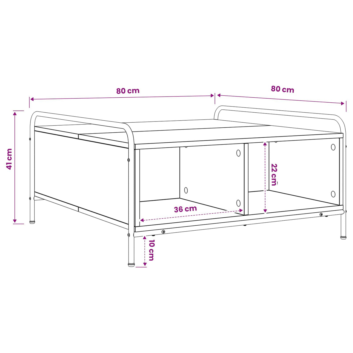 Coffee Table Smoked Oak 80 x 80 x 41 cm Engineered Wood