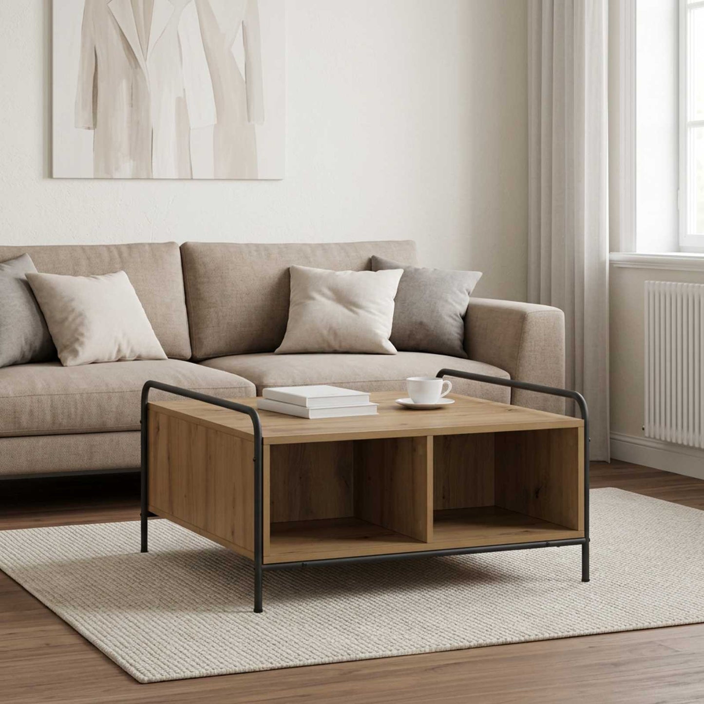 Coffee Table Artisan Oak 80 x 80 x 41 cm Engineered Wood