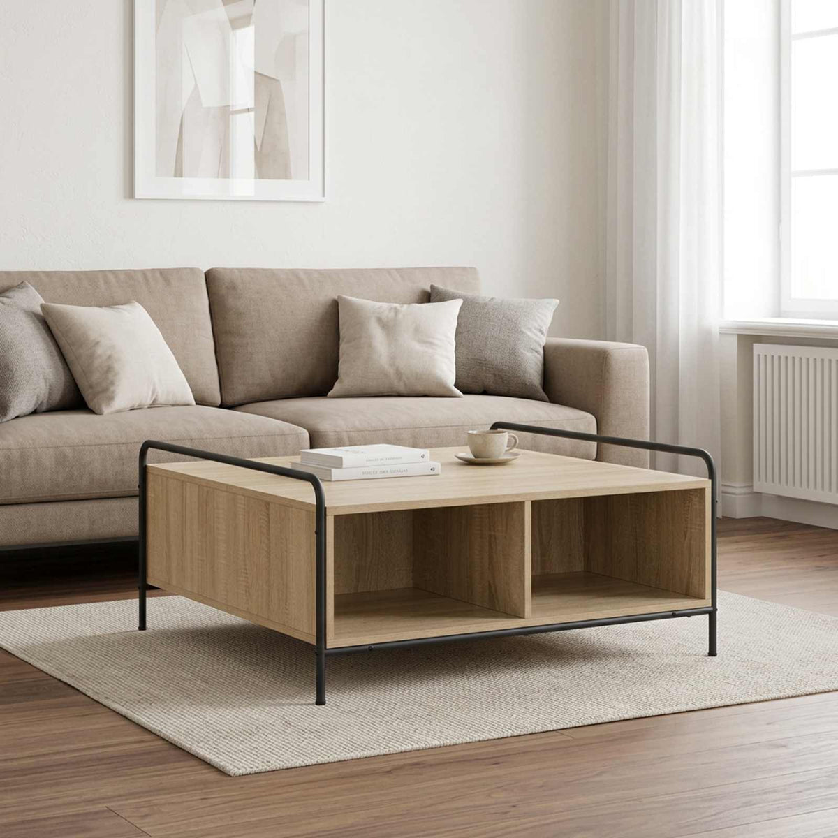 Coffee Table Sonoma Oak 90 x 90 x 41 cm Engineered Wood