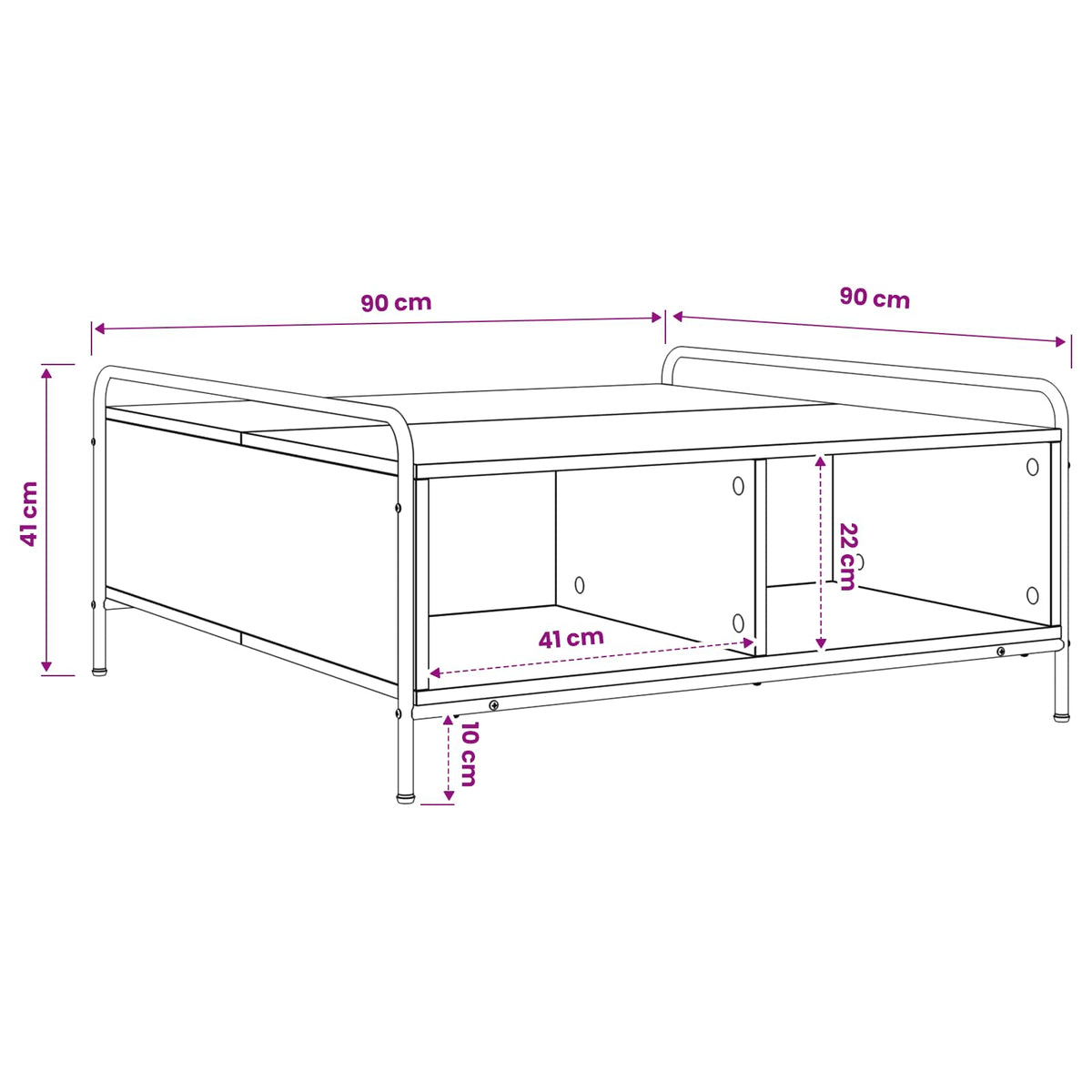 Coffee Table Smoked Oak 90 x 90 x 41 cm Engineered Wood