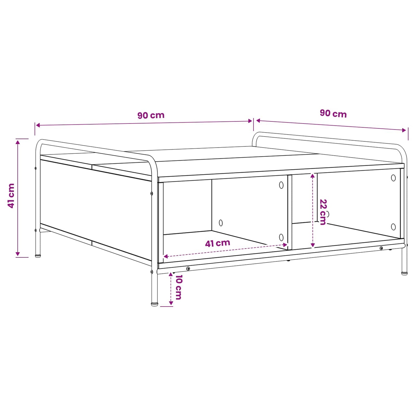 Coffee Table Old Wood 90 x 90 x 41 cm Engineered Wood