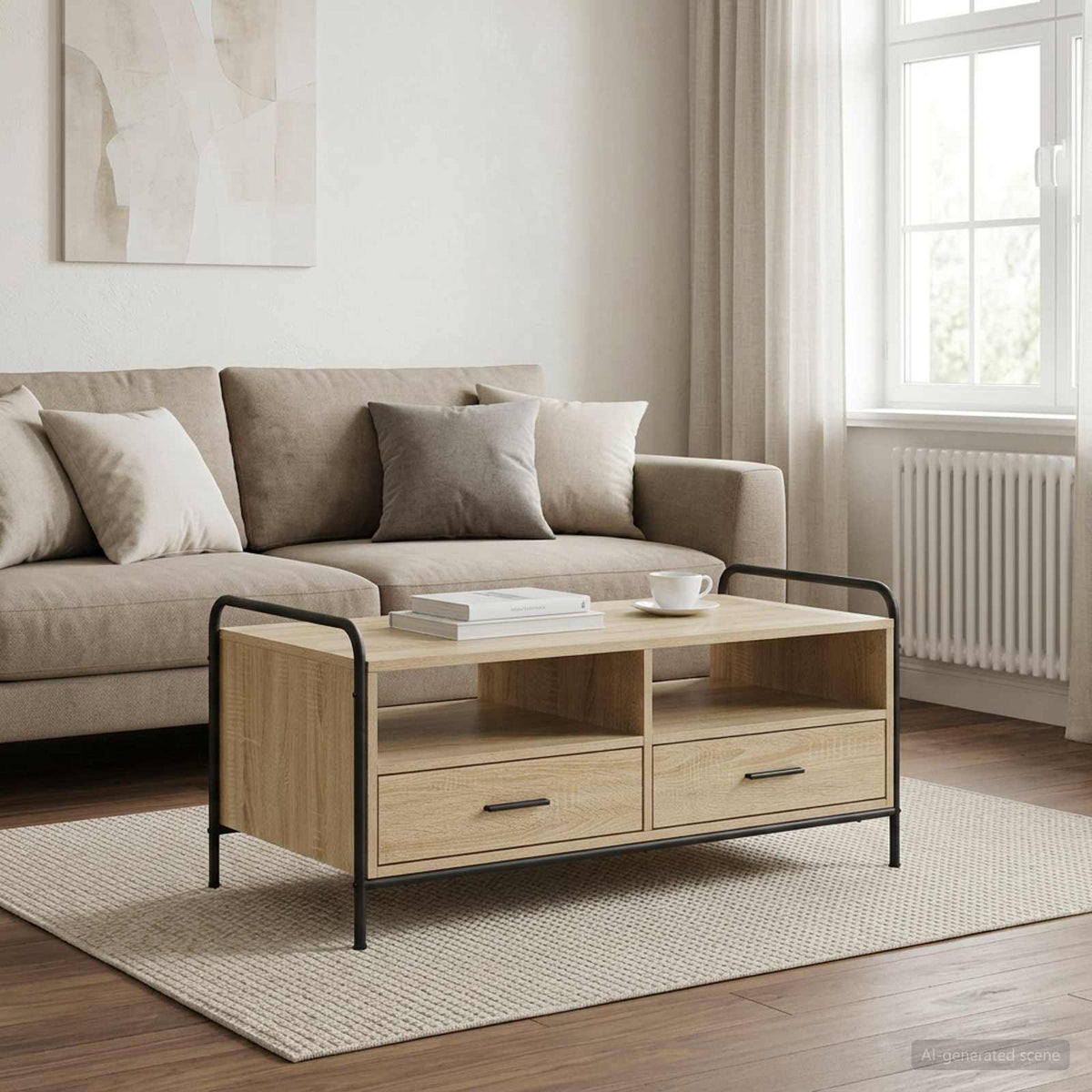 Coffee Table Sonoma Oak 99.5 x 49 x 46 cm Engineered Wood