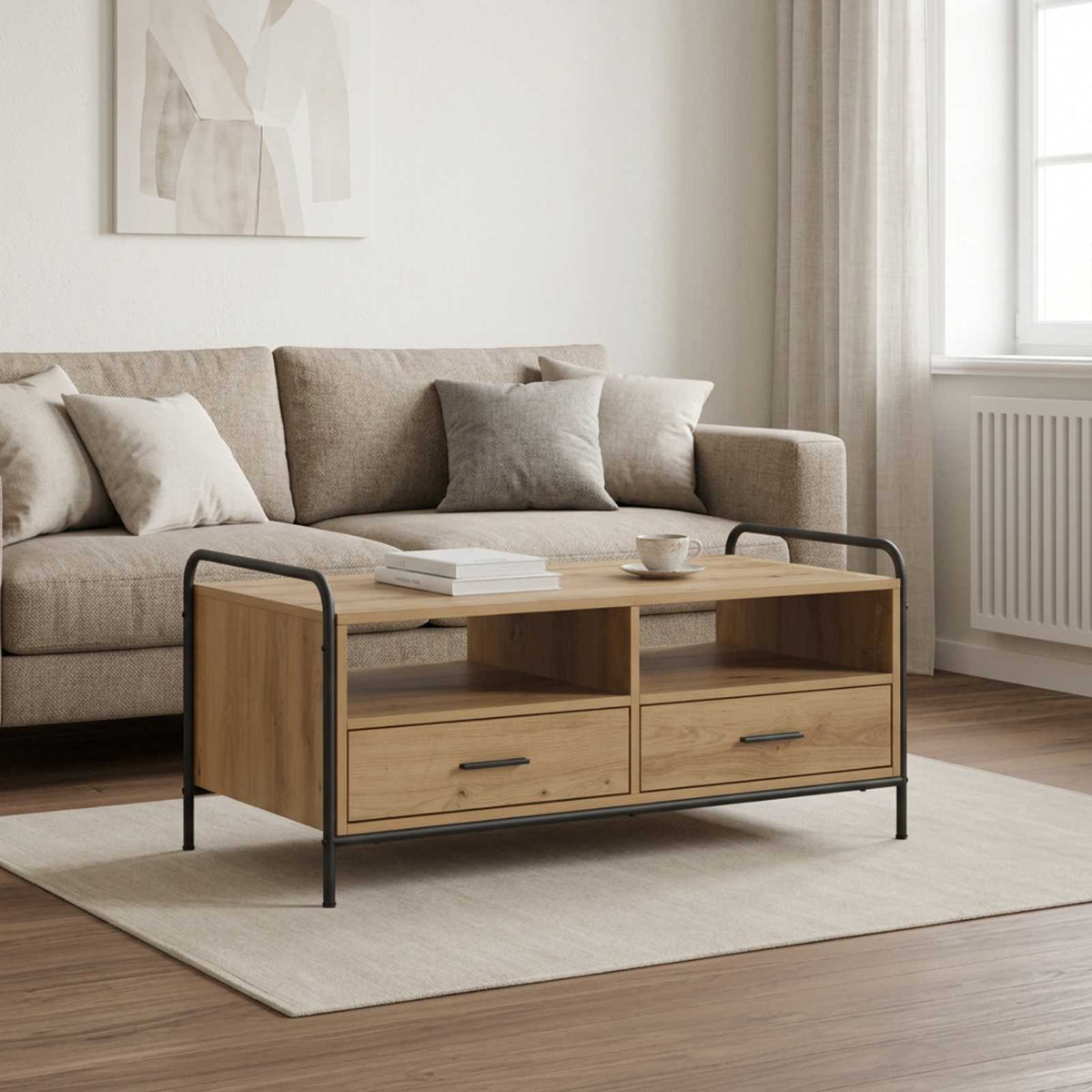 Coffee Table Artisan Oak 99.5 x 49 x 46 cm Engineered Wood