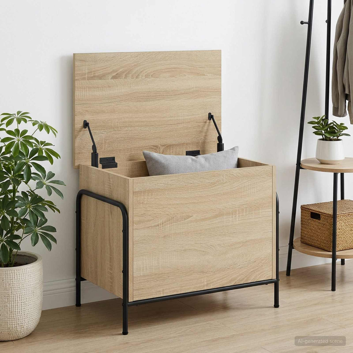 Storage Box Sonoma Oak 60 x 40 x 49.5 cm Engineered Wood