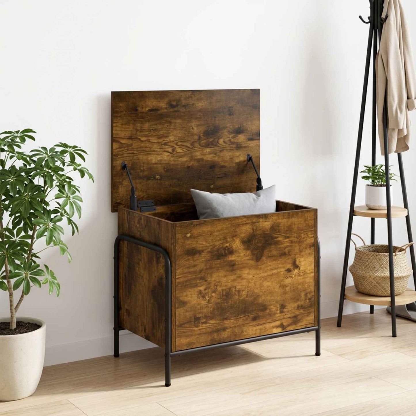 Storage Box Smoked Oak 60 x 40 x 49.5 cm Engineered Wood