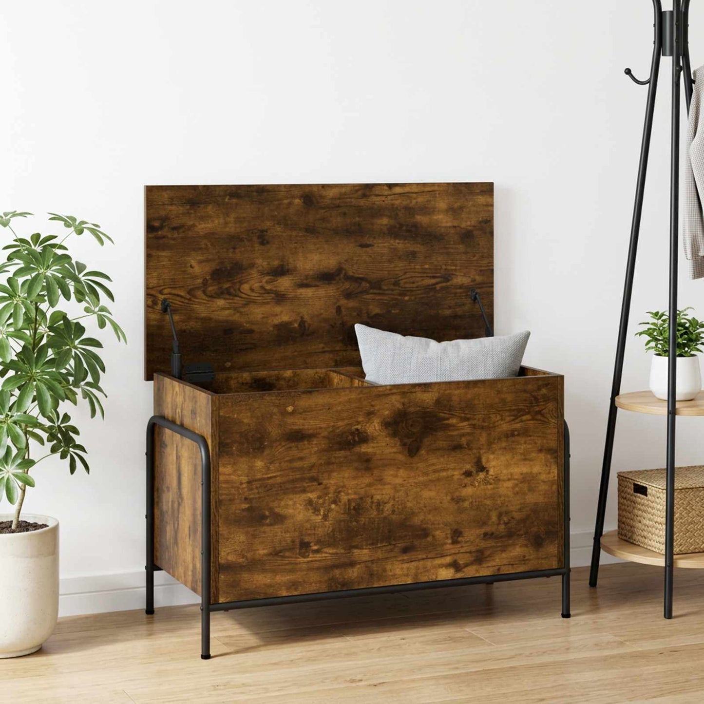 Storage Box Smoked Oak 80 x 40 x 49.5 cm Engineered Wood