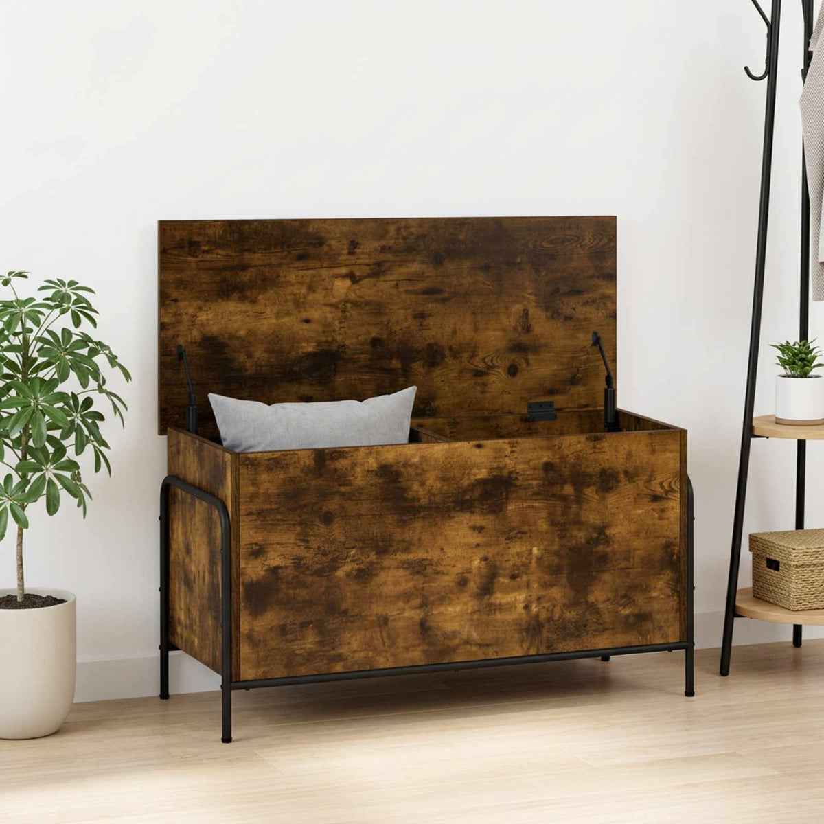 Storage Box Smoked Oak 100 x 40 x 49.5 cm Engineered Wood