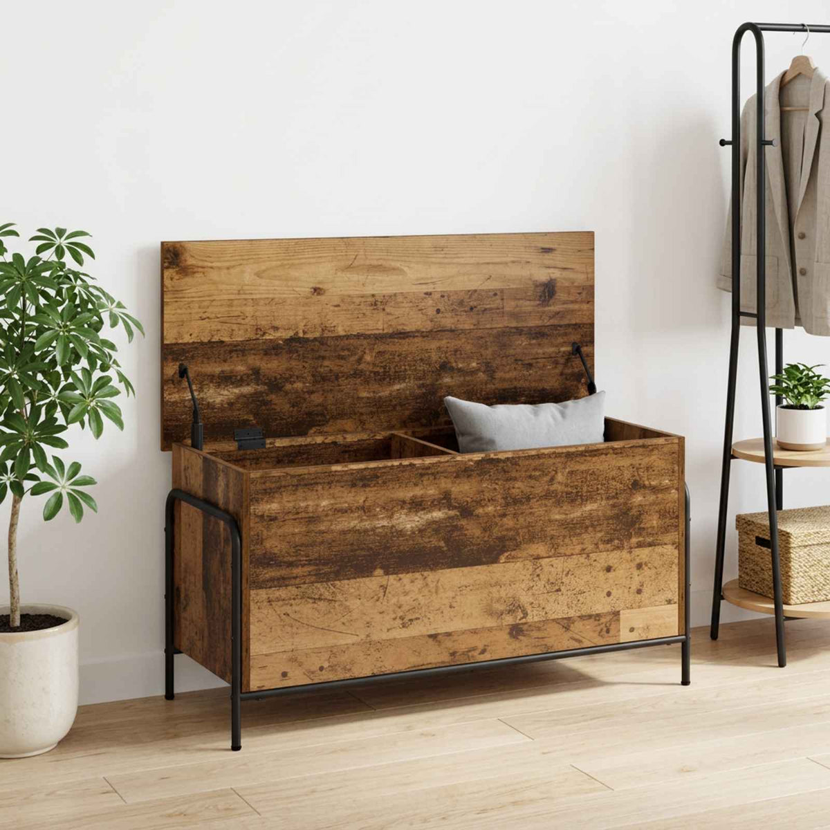 Storage Box Old Wood 100 x 40 x 49.5 cm Engineered Wood
