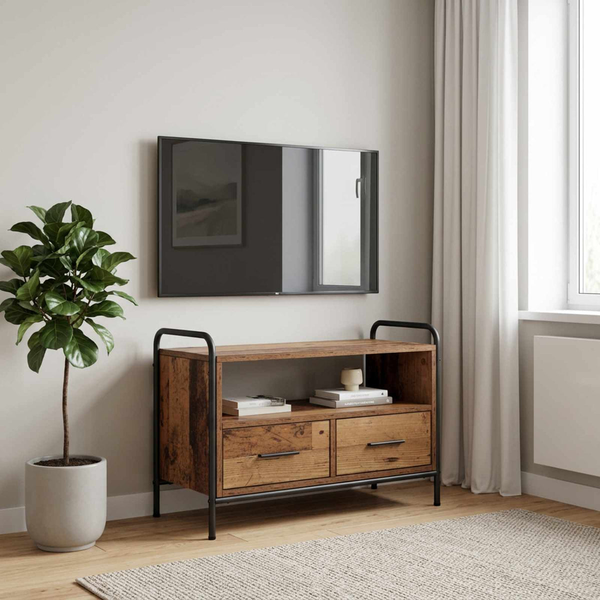 TV Cabinet 67.5 x 33 x 50 cm Old Wood Engineered Wood
