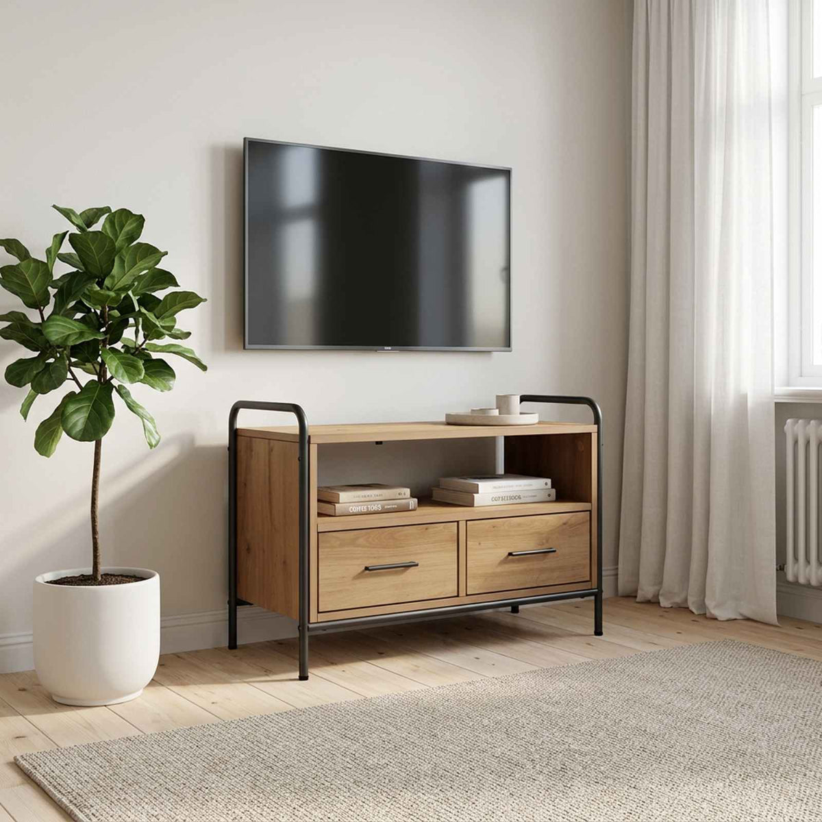 TV Cabinet 67.5 x 33 x 50 cm Artisan Oak Engineered Wood