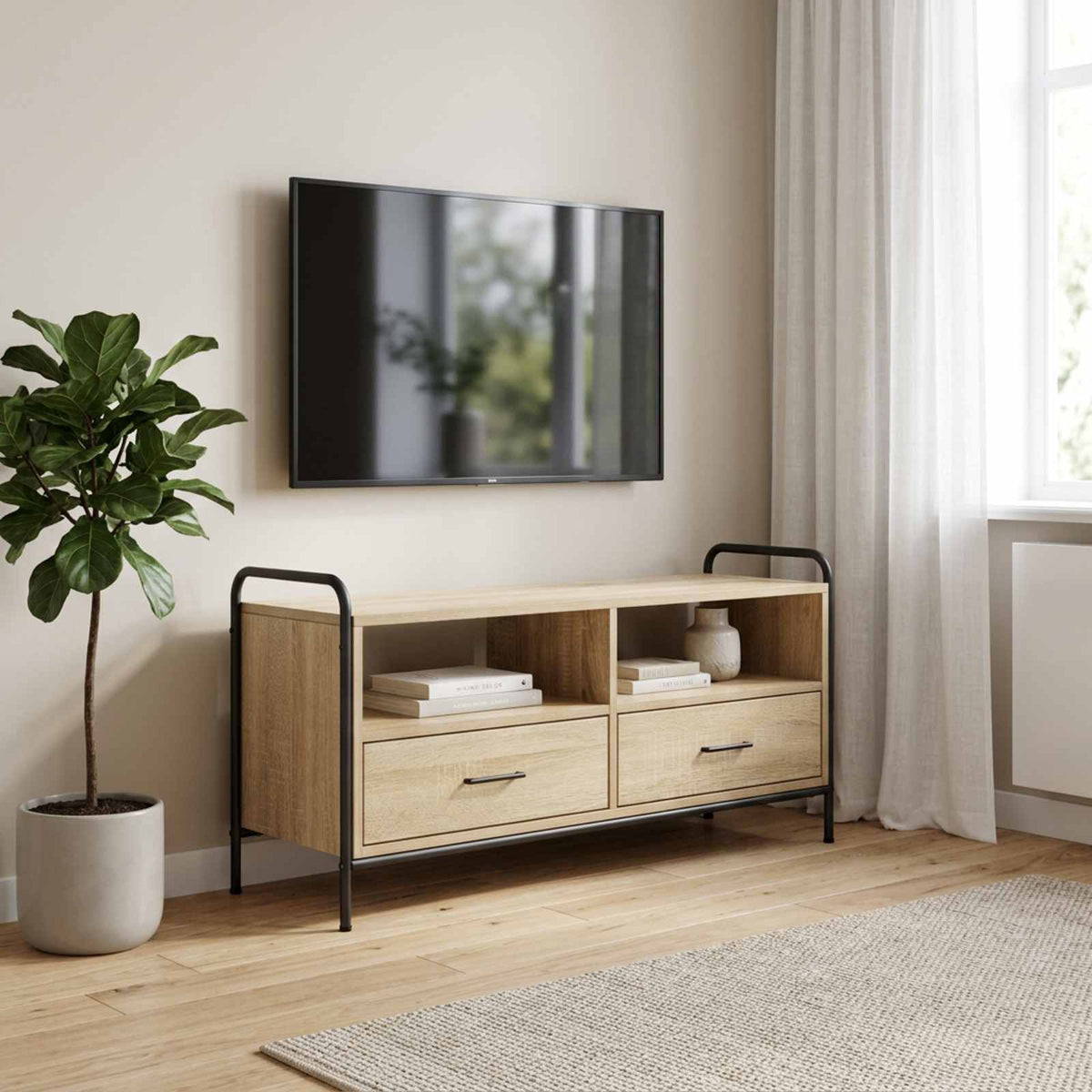 TV Cabinet 99.5 x 33 x 50 cm Sonoma Oak Engineered Wood