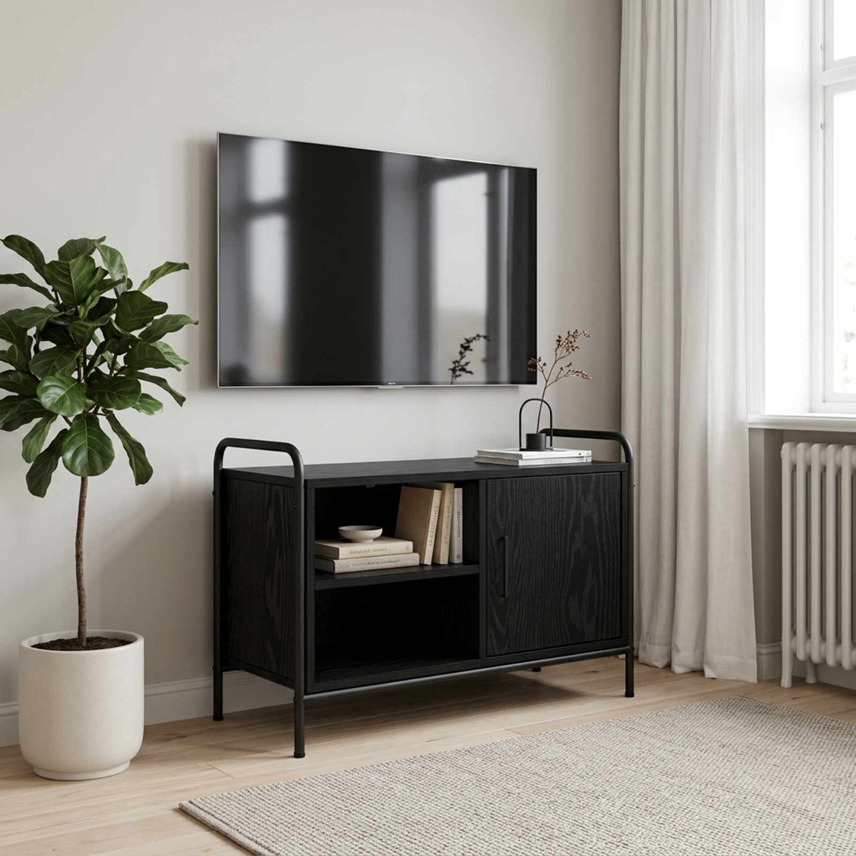 TV Cabinet 67.5 x 33 x 50 cm Black Oak