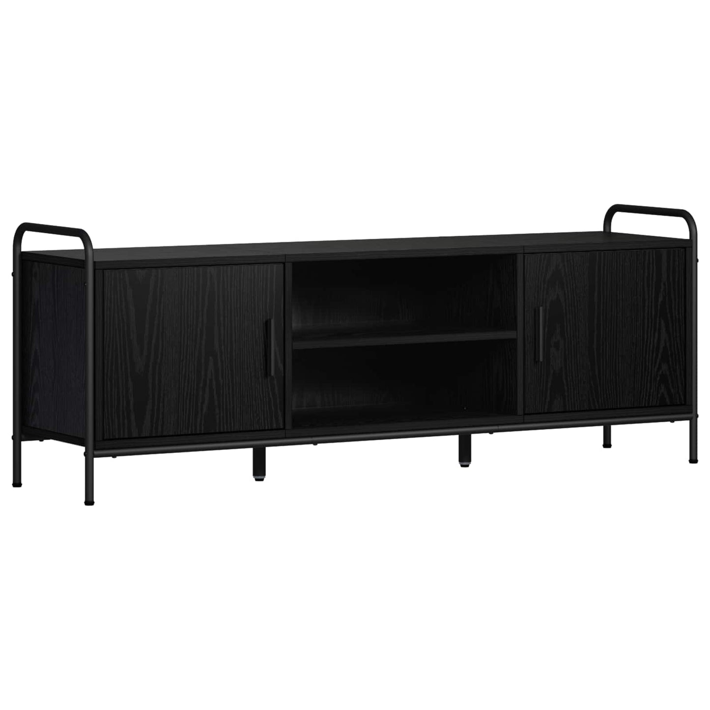 TV Cabinet 133 x 33 x 50 cm Black Oak Engineered Wood