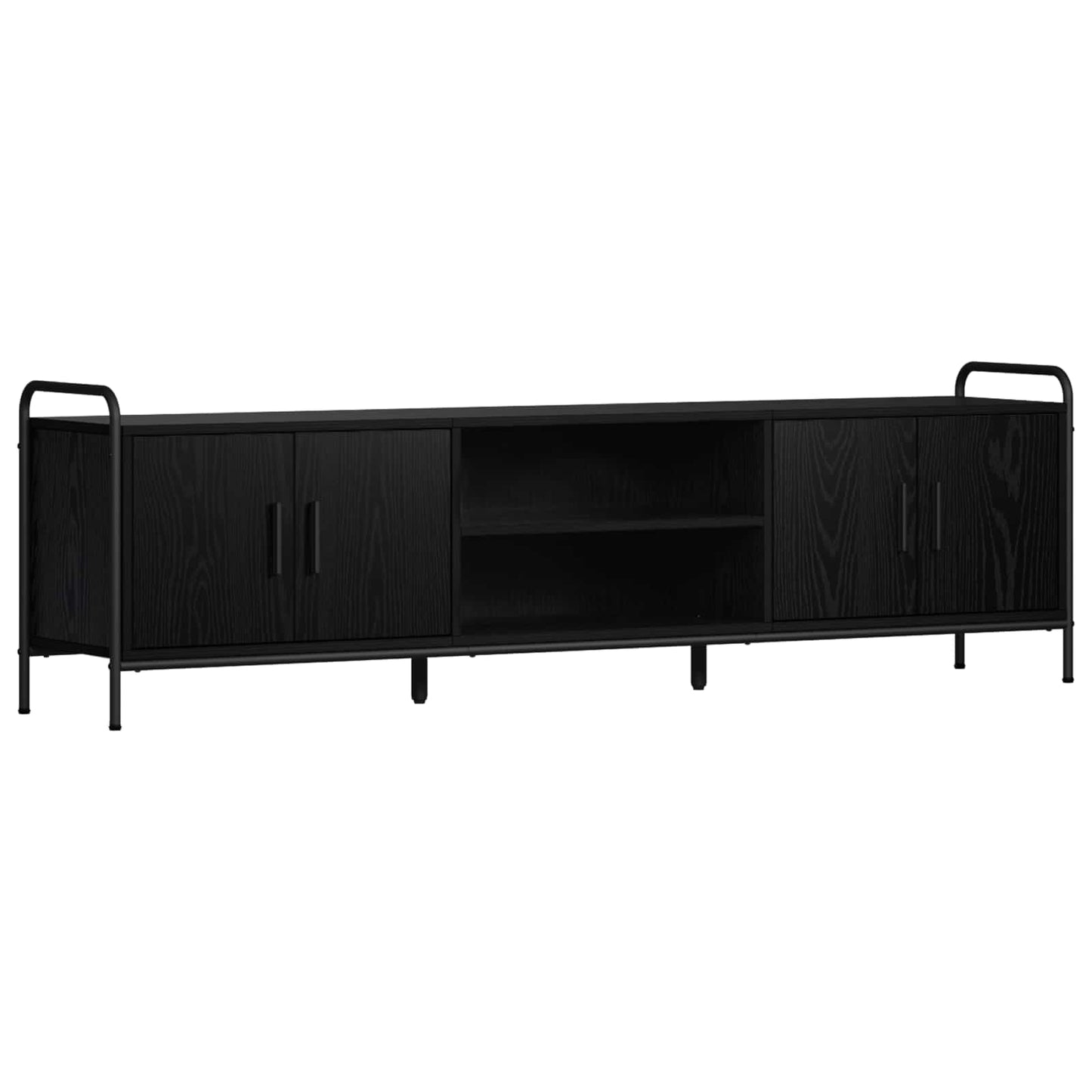 TV Cabinet 167.5 x 33 x 50 cm Black Oak Engineered Wood